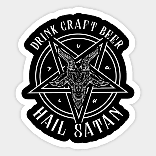 Drink Craft Beer Hail Satan I Satanic Baphomet graphic Sticker